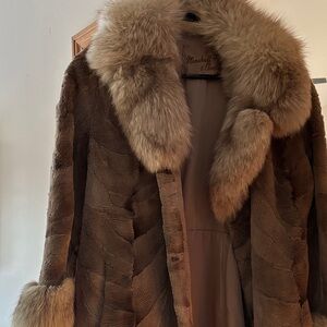 Marshall Brown Teddy Jacket with Faux Fur Collar